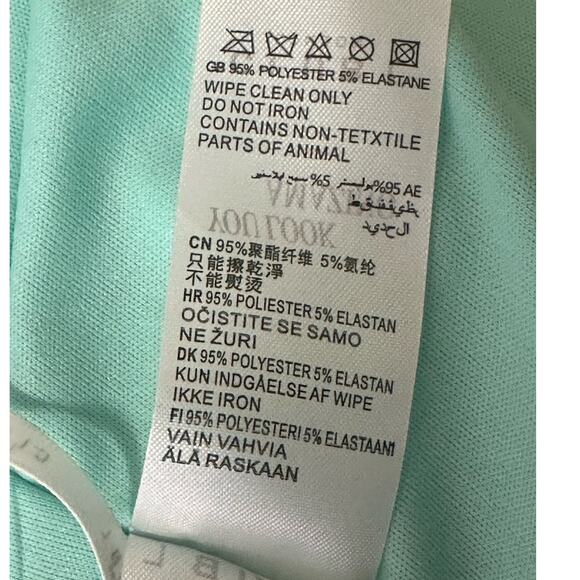 Club L London aqua green feather bandeau crop top size 4 - Picture 5 of 16